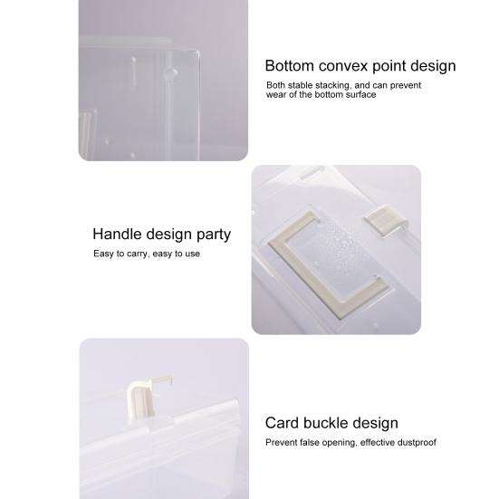 Коробка для хранения большой емкости прозрачная пластиковая универсальная крышка для лица прозрачный органайзер коробка для дома