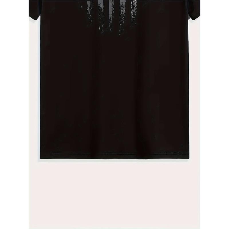 Европейский размер Мужская повседневная летняя футболка с винтажным дизайном из букв и черепа, идеально подходит для повседневного ношения и отпуска