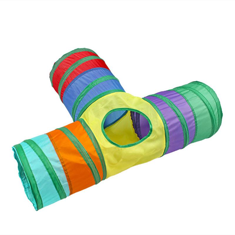 Practical Cat Tunnel Pet Tube Collapsible Play Toy rainbow Tunnel Indoor Outdoor Kitty Puppy Toys for Puzzle Exercising Hiding