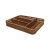Anti-Slip Plastic Woven Storage Basket Rectangular Cutlery Organizer  Spoons