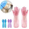 1 Pair Extended Sleeve Pet Bathing Glove Scrub Design Pet Cleaning Glove  Kitchen