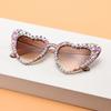 Cute Heart Sunglasses "BIRTHDAY GIRL" Bead Decor Colorful Sprinkle Frame Stylish Shades for Women & Party Photos KJ086
