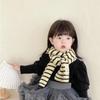 Fashion Cute Minimalist Stripe Children's Scarf Winter Baby Neck Guards Scarves Boys Girls Knitted Thick Warm Collar Shawl Wraps