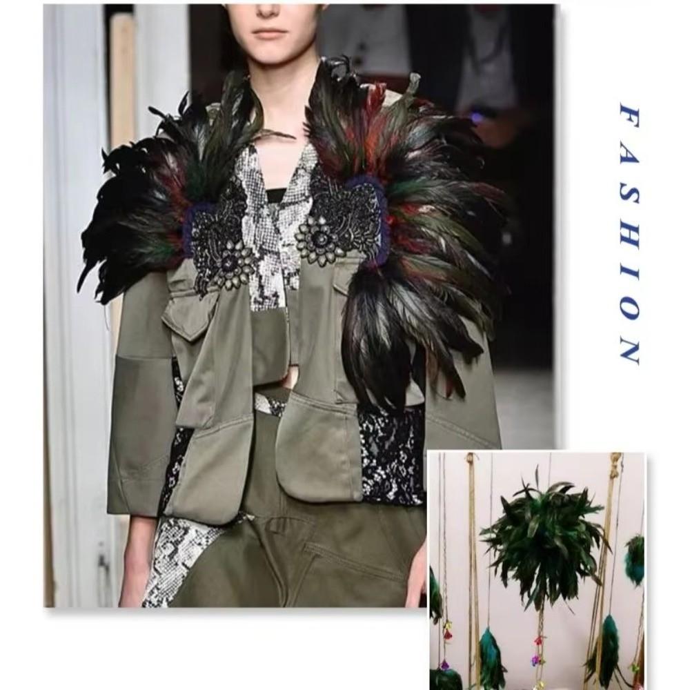 Colorful Rooster Feather Soft Fluffy Plumes Handmade Cock Feather For Costume Decoration