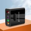 Зарядный адаптер для телефона Type-C USB 4 порта Быстрая зарядка 45 Вт Высокая мощность с цифровым дисплеем Зарядная головка с вилкой US для iPhone для Huawei