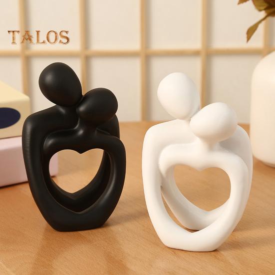 Скульптура пары, минималистская статуя обнимающихся влюбленных из смолы, настольная абстрактная статуэтка пары для домашнего декора, подарка на годовщину ко Дню святого Валентина