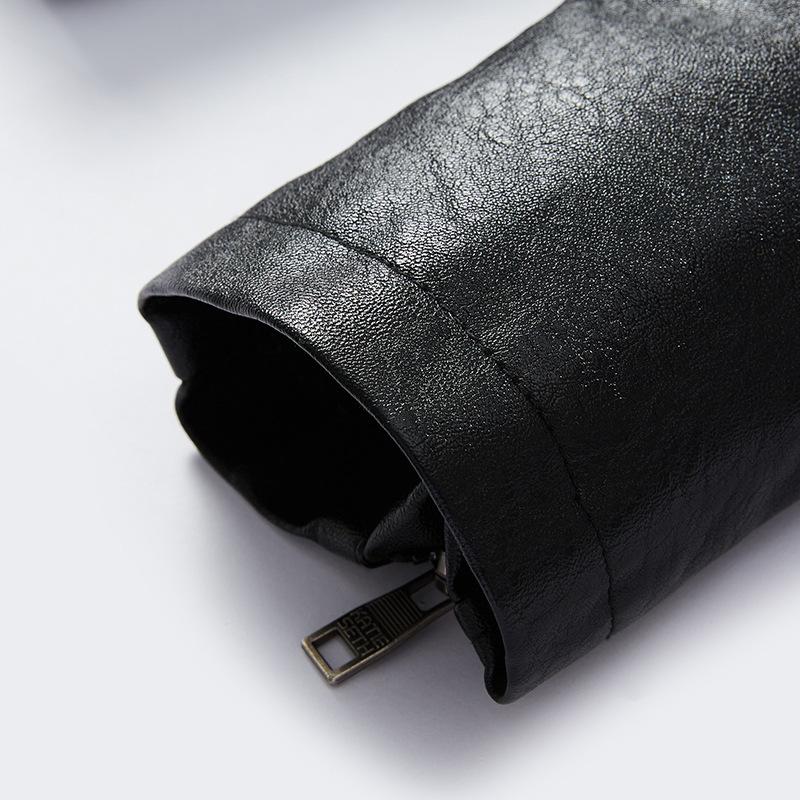 Зимняя бархатная куртка из искусственной кожи с лацканами, мужская кожаная куртка в европейском и американском стиле, мужская кожаная куртка