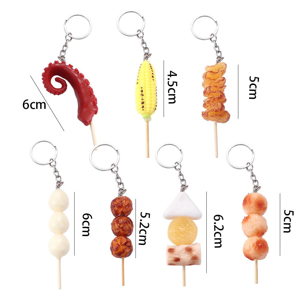 Шпажка Корейский стиль Сумка Подвеска Искусственная еда Брелок Женская мода Ювелирные изделия Имитация BBQ Брелки