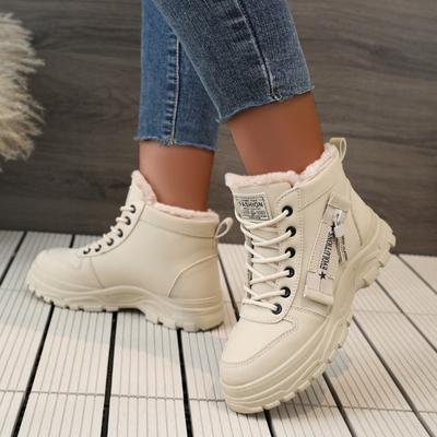 Женские сапоги, модная зимняя теплая обувь для женщин, повседневные кроссовки из бархата, универсальные кроссовки на толстой подошве из хлопка, Zapatos De Mujer