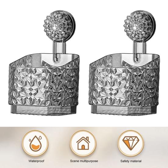 Душевая кабина, корзина для хранения в ванной комнате с присоской, большая вместимость, прочная несущая способность, сильная всасывающая полка для душа, органайзер