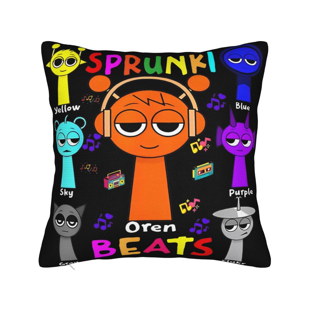 Sprunki Characters Game Pillowcase Polyester Cushion Cover Gift  Throw Pillow Case Cover Seater Zippered 40X40cm