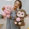 Hugging Peach Monkey Plush Toy Doll Pillow Pp Cotton Stuffed Children Gifts