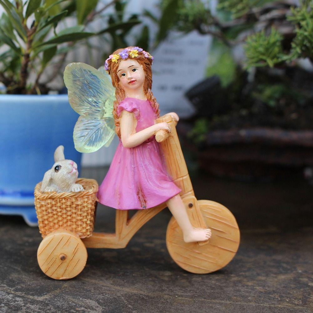 Resin Fairy Statue Cute Bonsai Inserts Scene Decoration Fairy Garden Figurines  Courtyard