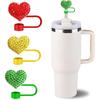 5PCS Butterfly Day Straw Toppers for Stanley Cup New Valentines Day Cover Cap 40oz/30oz Tumbler, 3D Silicone Straw Cover Caps for 10mm Straws,