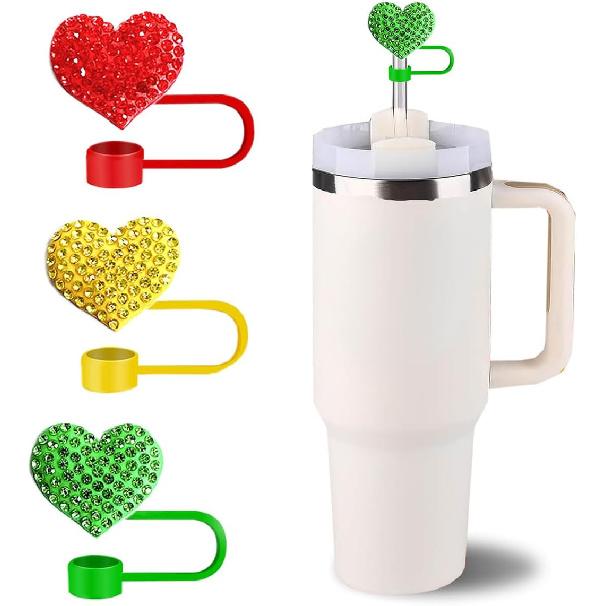 5PCS Butterfly Day Straw Toppers for Stanley Cup New Valentines Day Cover Cap 40oz/30oz Tumbler, 3D Silicone Straw Cover Caps for 10mm Straws,