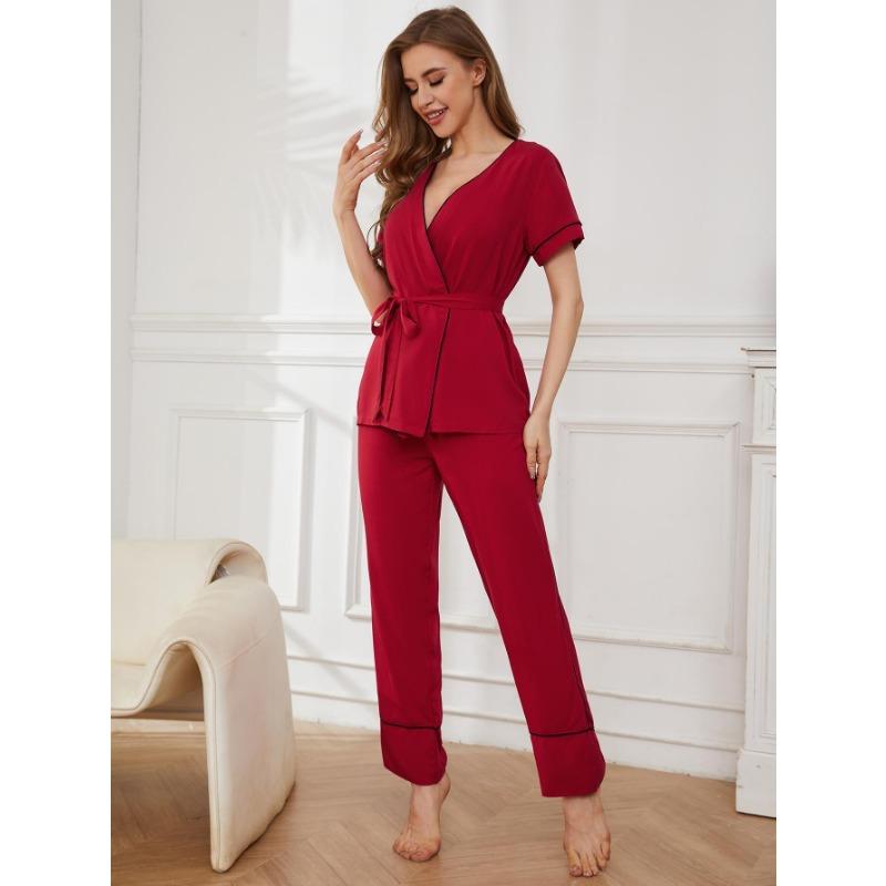 Пижамы для женщин, весенний и осенний кардиган, спальный халат с короткими рукавами, комплект домашней одежды