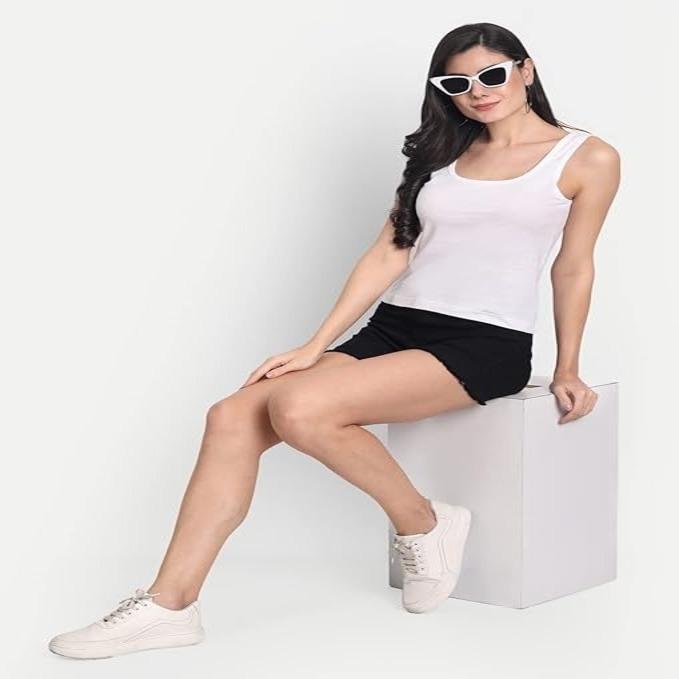 Женская хлопковая майка-комбинация без рукавов, стандартного кроя, набор из 2 шт.