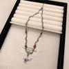 Dark Wind Rose Cross Necklace Women's Clavicle Chain High Sense Light Luxury Niche Necklace 1111 New Jewelry