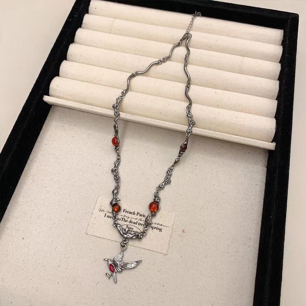 Dark Wind Rose Cross Necklace Women's Clavicle Chain High Sense Light Luxury Niche Necklace 1111 New Jewelry