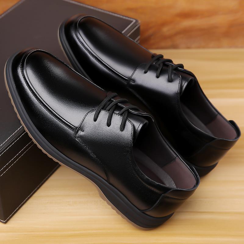 Мужская обувь с подошвой из коровьего сухожилия, натуральная кожа, дышащая, деловая, кожаная, мужская, круглая, универсальная, нескользящая, мягкая, повседневная обувь