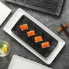 Matte Black Slate Rectangular Ceramic Plate Long Serving Dish Japanese Sushi Tableware Dessert Plate For Home Restaurant Use