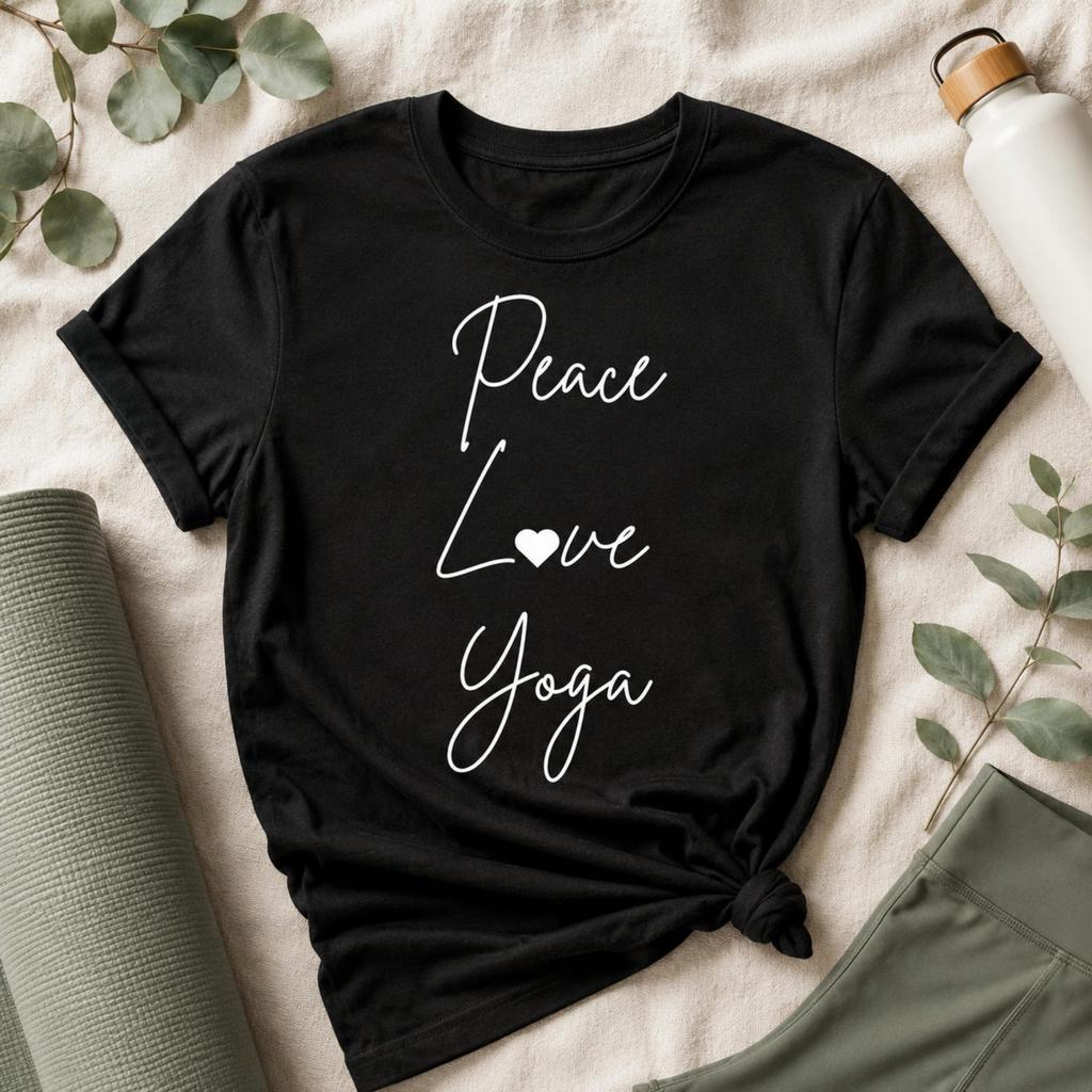 Peace Love Yoga T-and kids tshirt, Women's Meditation Spiritual Tee