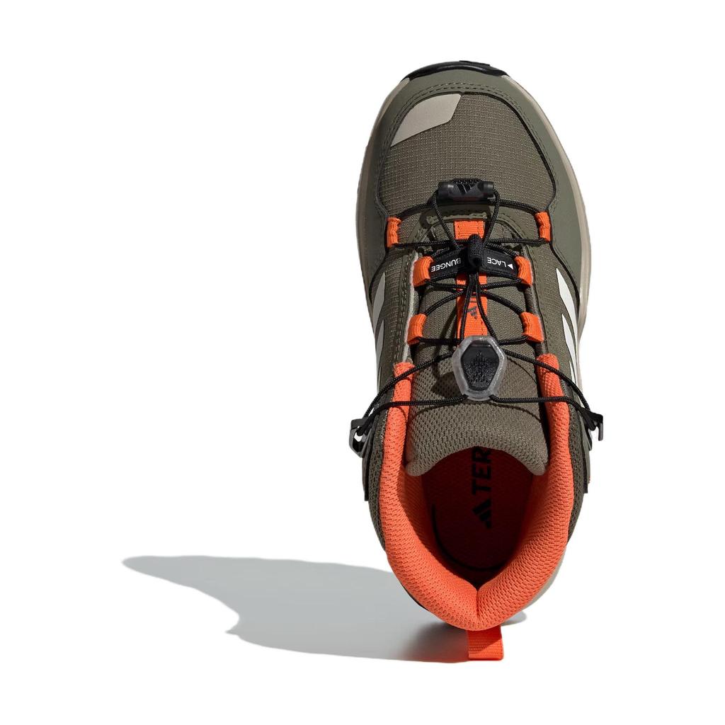 Adidas Terrex AX4R Mid Hiking Comfortable Versatile Non-Slip Durable Mid-Top Outdoor Shoes Kids Hiking Shoes Green White Orange JI0921