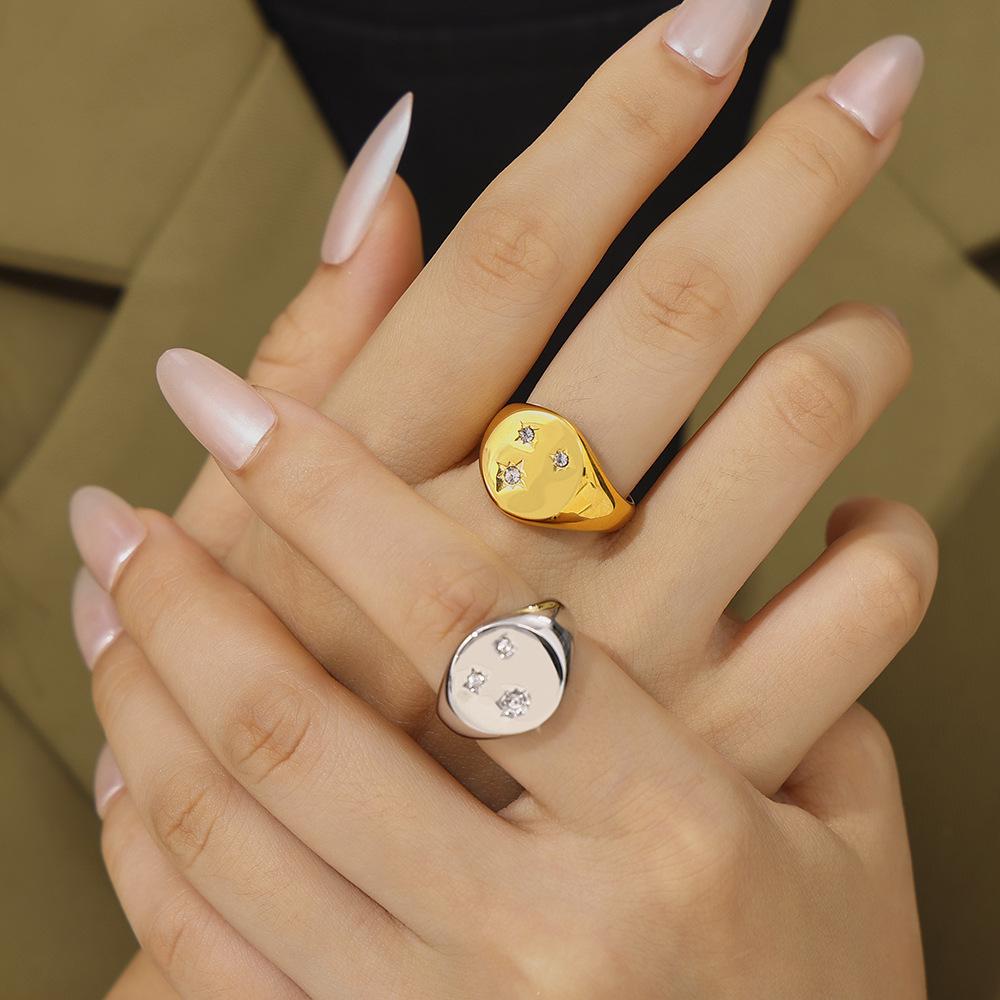 Кольцо Samsung Ring, позолоченное 18-каратным настоящим золотом, простое кольцо из нержавеющей стали с микробриллиантами.