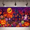 Cute Halloween Backdrop Witch Ghost Pumpkin Haunted House Moon Bat Photography Background Kids Halloween Party Wall Decor Banner24