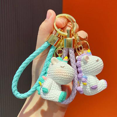 Смоляной Брелок-Единорог Женский Милый Изысканный Подвеска на Ключи от Машины Креативная Модная Подвеска на Сумку