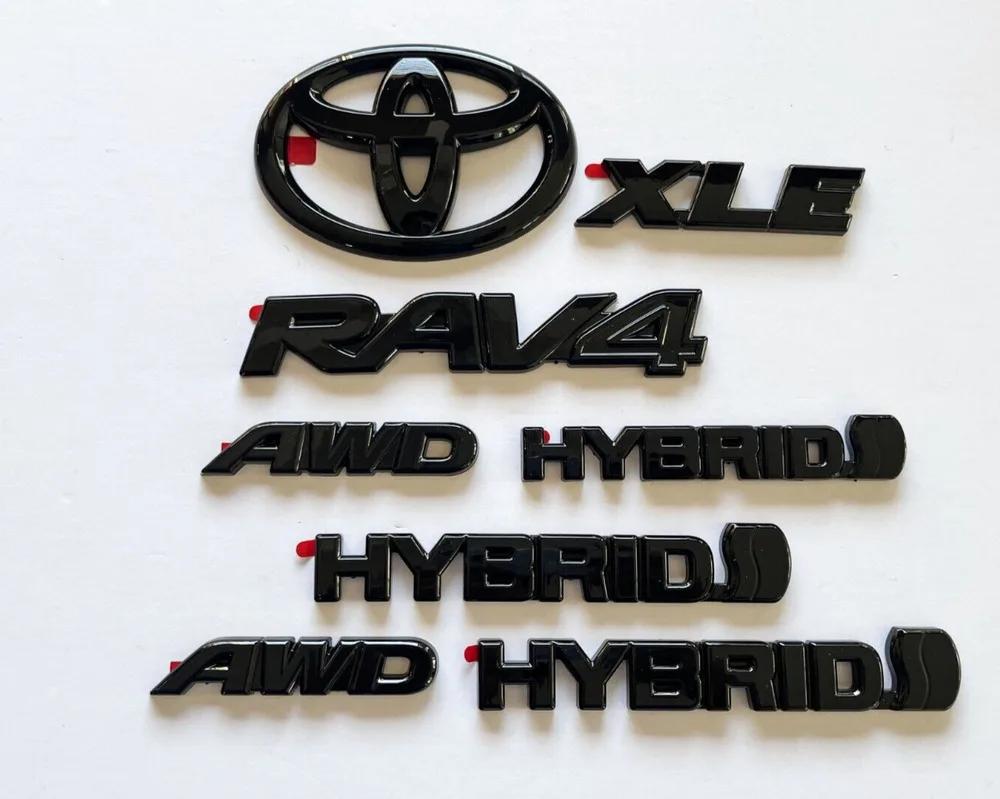 8pcs ABS RAV4 covering In 2019-2023, for Toyota RAV4 XLE AWD mixed matte black is OUT EMBLEM OVERLAY- car accesorios
