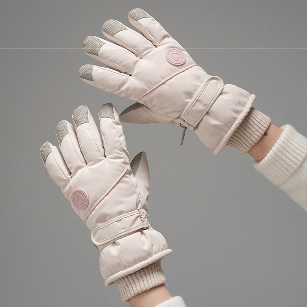 Fleece Lined Plush Warm Riding Gloves Touchscreen Cycling Mitten for Women Electric Bike Riding