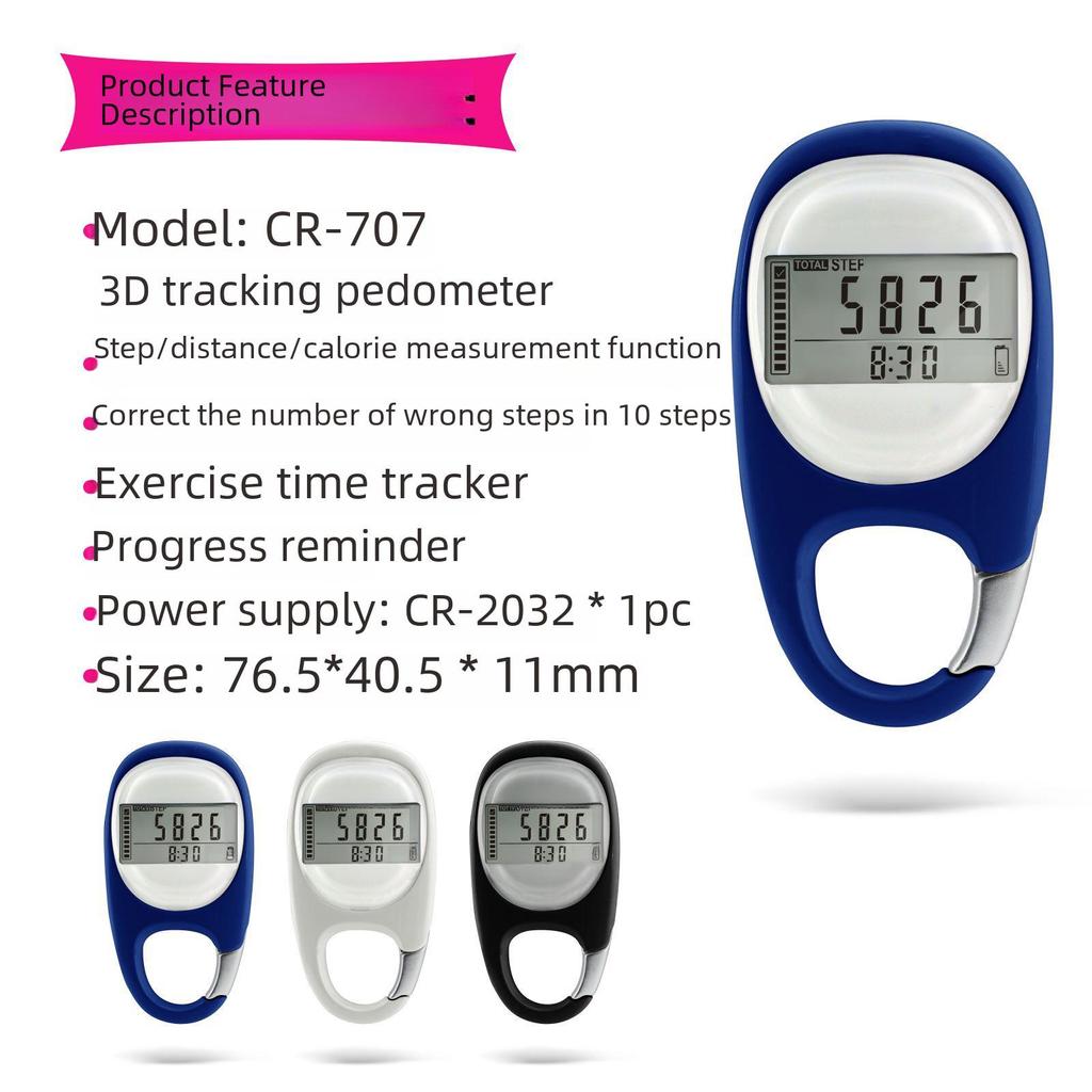 3D Pedometer with 7-Day Memory & Calorie Counter for Hiking and Sports