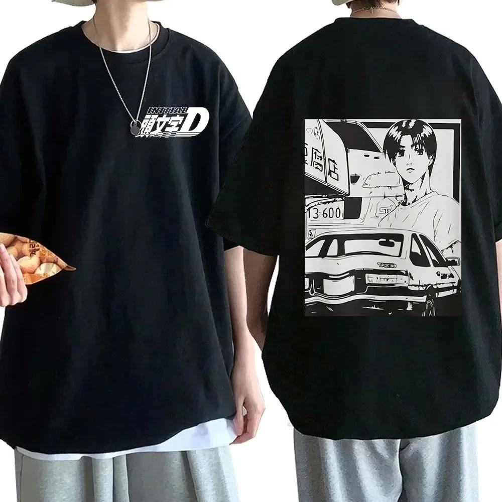 Аниме Дрифт AE86 Initial D Двусторонняя футболка с круглым вырезом, с короткими рукавами, летняя, унисекс R34 Skyline GTR JDM Футболки с мангой 71775