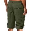 Мужские шорты с эластичным поясом, средней посадкой, однотонные шорты с множеством карманов, широкие летние пляжные шорты