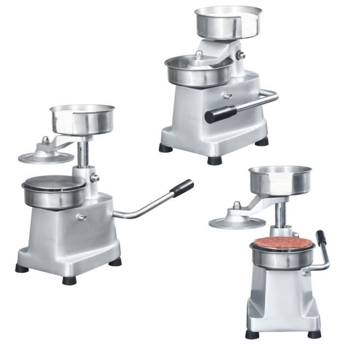 VidaXL Presse à hamburger avec 500 feuilles de galettes Aluminium 10cm