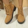 Мода 2025 Новые женские ботинки Весна Зима Ботильоны Женские Удобные Ботинки на Высоком Каблуке Высокого Качества На шнуровке Европейская Женская Обувь