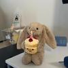 Original Jelly 30cm Shy Bonnie Rabbit Holding A Birthday Cake  Doll Accompanying Cat Dog Pet Christmas Valentine'S Day Gift