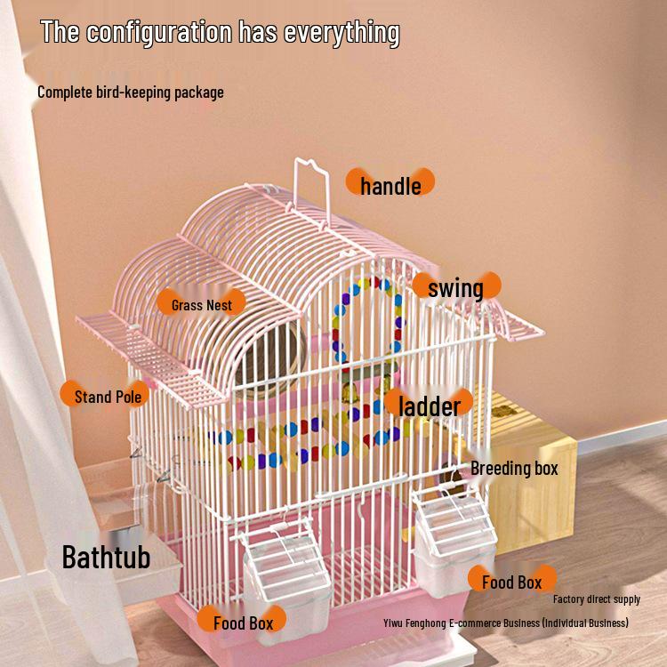 Новая Экологическая Птичья Вилла: Маленькая клетка для попугаев, например, для кореллы, ожерелового попугайчика, волнистого попугайчика, жемчужного