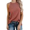 Summer Women Vest Fashion Loose Hanging Neck Tops Solid Color Knitted Vest Sexy Undershirt