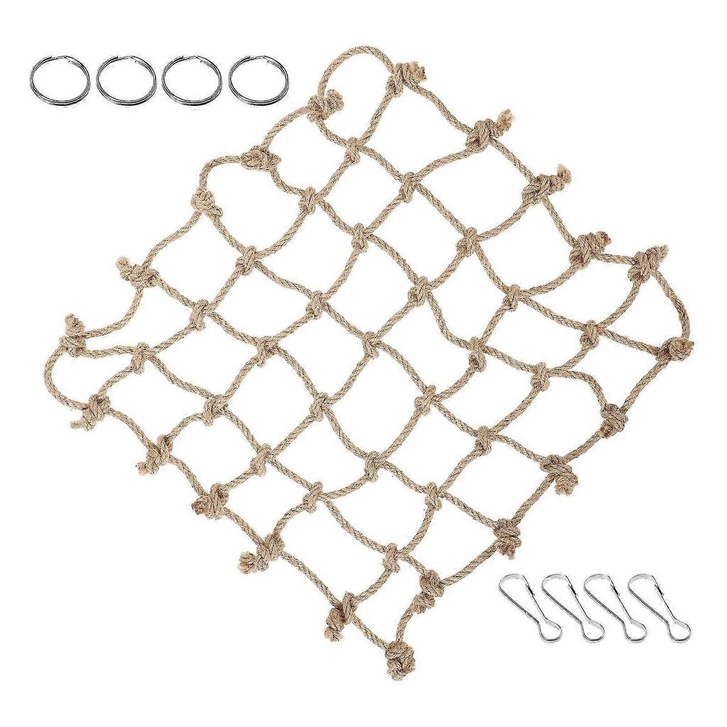 Hanging Net Woven Hammock For Squirrels Parrots Indoor Cage Resting Exercise Jute Rope 1Pcs
