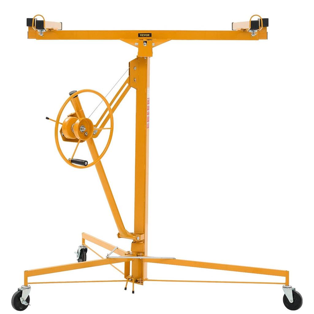 3353mm Drywall Lift, Heavy-Duty 68 kg Sheetrock Hoist with Adjustable Telescoping Arm, Lockable Wheels, Drywall Lifter Panel Jack Hoist Tools Ideal