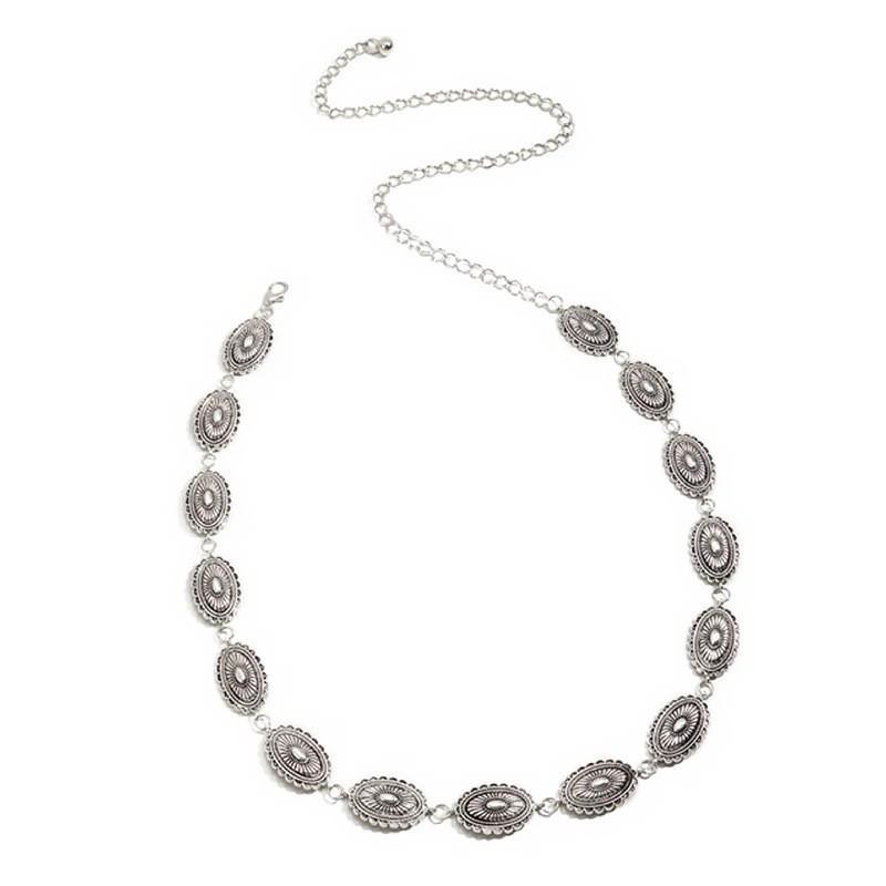 Женская универсальная модная металлическая поясная цепочка - декоративный ремень для платьев и свитеров