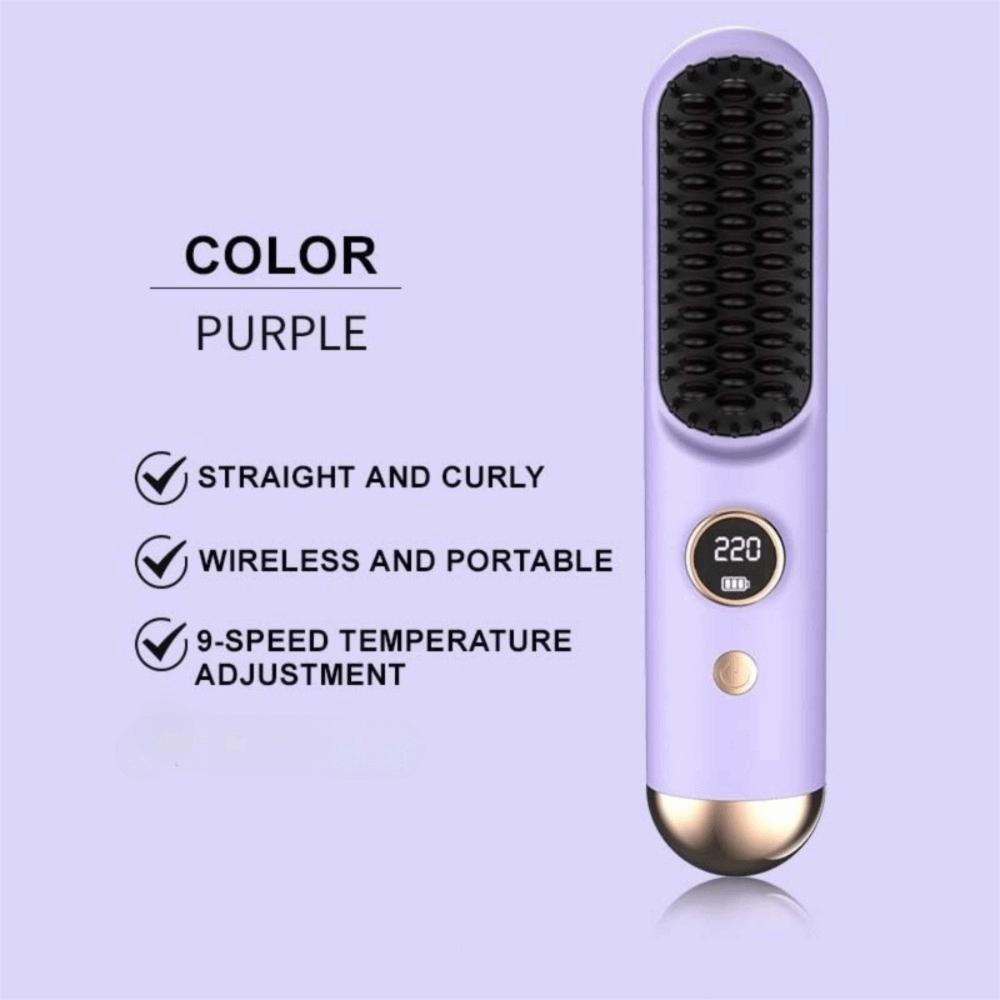 120-220C° Heating Comb 9 Temp Settings USB Charging Hair Brush Home Use