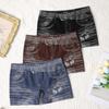 Imitation Denim Shorts for Women High Waisted Skinny Fake Jean Shorts Stretch Boyshort Panties Ladies Boxer Briefs