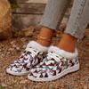 Женские ботинки Зимние Новые Толстая подошва Снежные ботинки Женские Плюс Бархат Утолщенные Волосатые Хлопковые туфли Женские Повседневные Принтованные Кроссовки