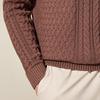 Antonio Men's 100% Cotton Cable Knit Mock Neck Sweater