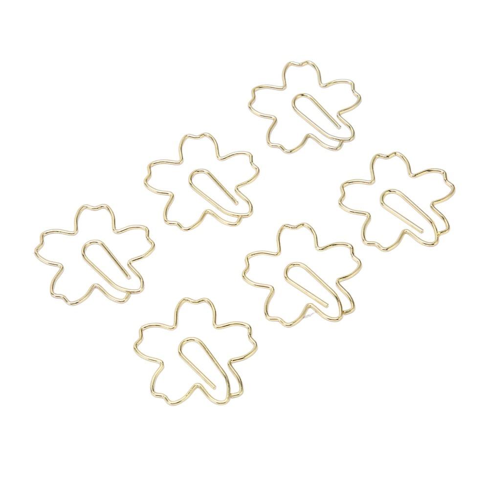 100Pcs Gold Cute Paper Clips Sakura Shape Cool Paper Clips Cute Cute Planner Clips Office