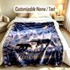 Teddy Bear Theme Custom Blanket Personalized Name & Text Customized Soft Warm Throw Blanket Home Decor