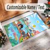 Personalized Crystal Velvet Carpet Custom Name Text,Toca Boca Anti Slip Area Rug For Home Decoration